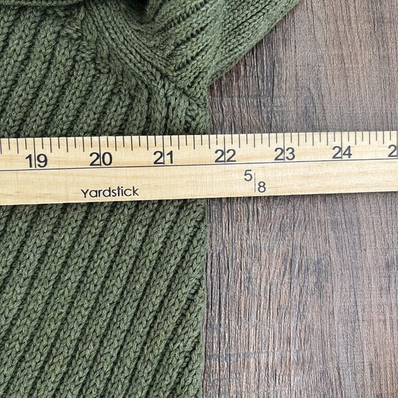 Cabi Aerial Cardigan Thick Chunky Knit Button Front Long Size Medium Olive Green - Picture 14 of 16